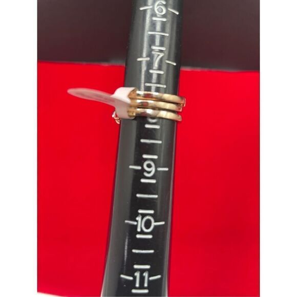 Sterling Silver Ring  Blue Stones 3 Ring Set Tagged, Stamped size 8 - Picture 3 of 5